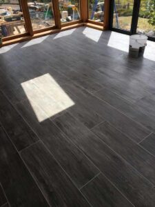 Photo of recent wood floor effect tiling project